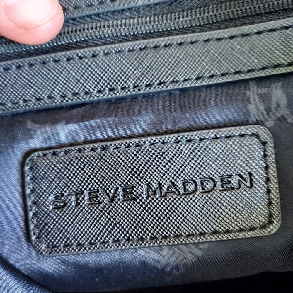 Steve Madden Broo Nylon Backpack Black Silver Hardware Academia Career - Picture 10 of 14